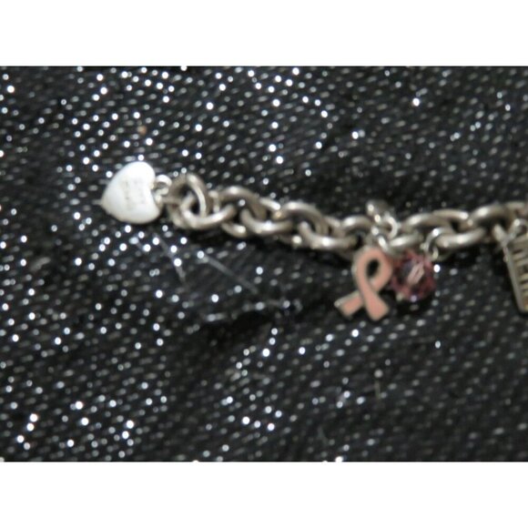 Brighton Signed Charm Bracelet Power of Pink Breast Cancer Awareness 8 inch - Picture 4 of 5